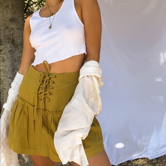 NWT Free People Positano Lace-Up Mini Ruffle Skirt - Picture 14 of 16